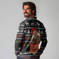 Lovely Pug Dog Christmas Long Sleeve Polo Shirt Xmas Holiday Patterns - Wonder Print Shop