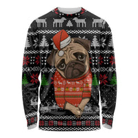 Lovely Pug Dog Christmas Long Sleeve Shirt Xmas Holiday Patterns - Wonder Print Shop