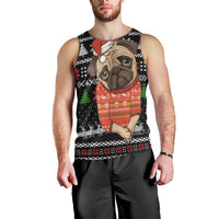 Lovely Pug Dog Christmas Men Tank Top Xmas Holiday Patterns - Wonder Print Shop