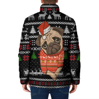 Lovely Pug Dog Christmas Padded Jacket Xmas Holiday Patterns - Wonder Print Shop