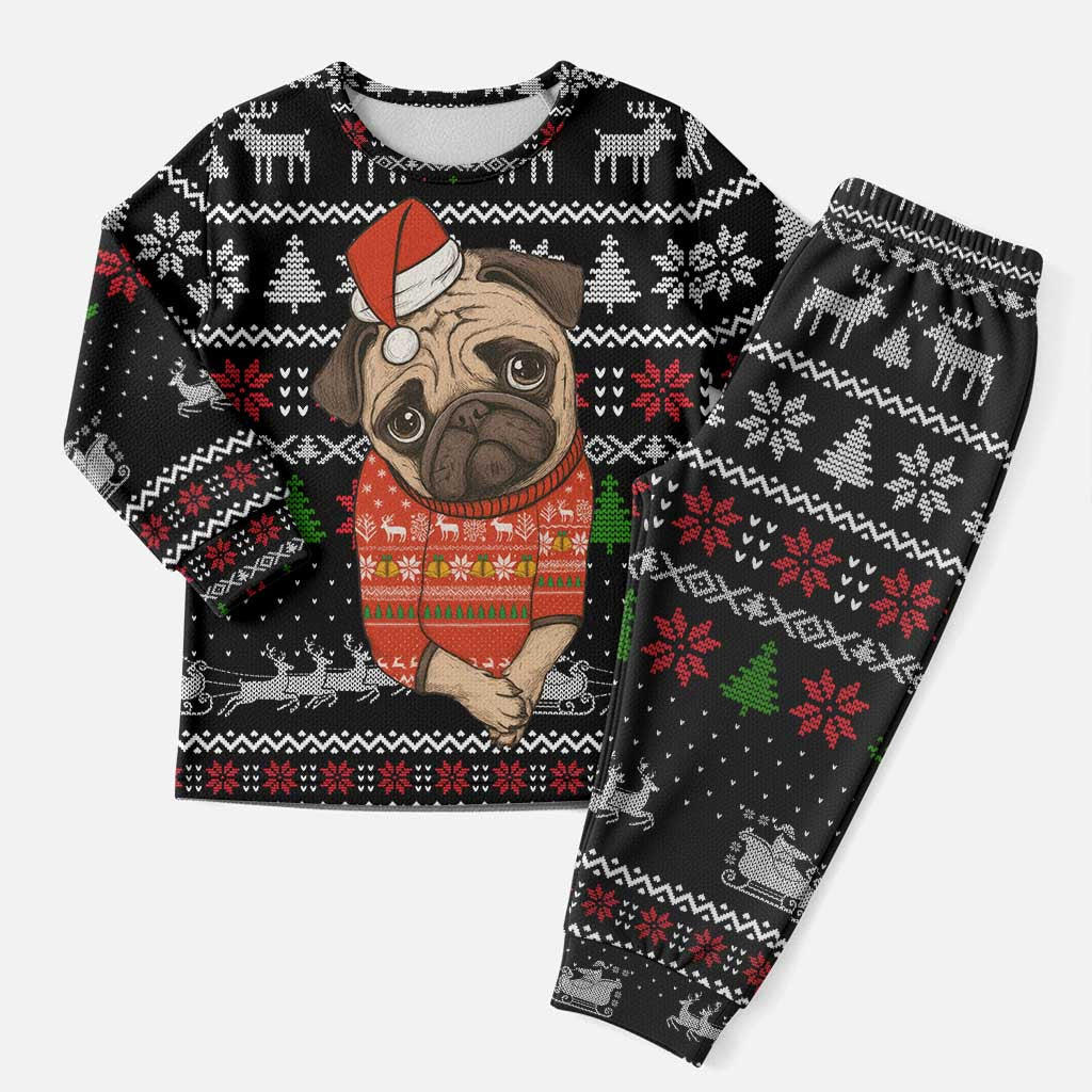 Lovely Pug Dog Christmas Pajama Set Xmas Holiday Patterns - Wonder Print Shop