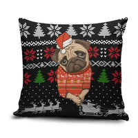 Lovely Pug Dog Christmas Pillow Cover Xmas Holiday Patterns - Wonder Print Shop