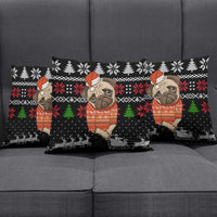 Lovely Pug Dog Christmas Pillow Cover Xmas Holiday Patterns - Wonder Print Shop