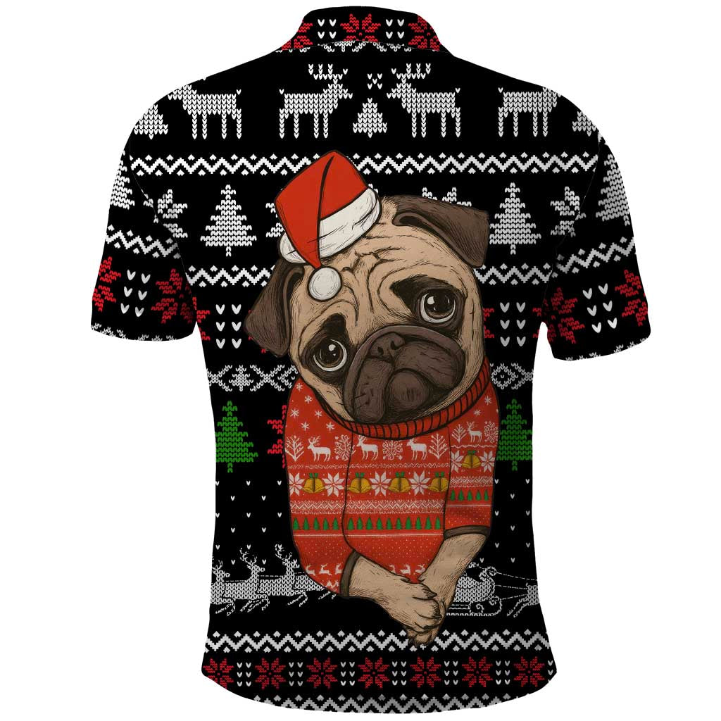 Lovely Pug Dog Christmas Polo Shirt Xmas Holiday Patterns - Wonder Print Shop