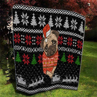 Lovely Pug Dog Christmas Quilt Xmas Holiday Patterns - Wonder Print Shop