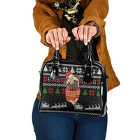Lovely Pug Dog Christmas Shoulder Handbag Xmas Holiday Patterns - Wonder Print Shop