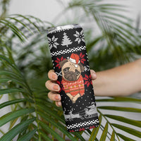 Lovely Pug Dog Christmas Skinny Tumbler Xmas Holiday Patterns - Wonder Print Shop