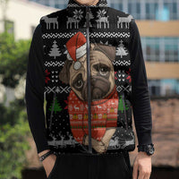 Lovely Pug Dog Christmas Sleeveless Puffer Jacket Xmas Holiday Patterns - Wonder Print Shop