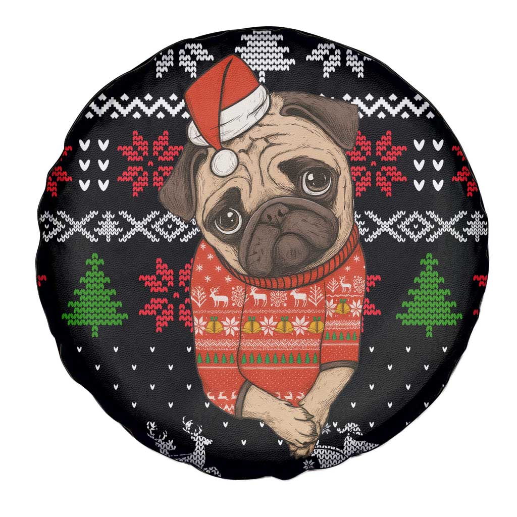 Lovely Pug Dog Christmas Spare Tire Cover Xmas Holiday Patterns - Wonder Print Shop
