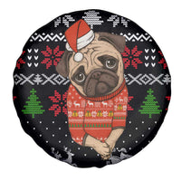 Lovely Pug Dog Christmas Spare Tire Cover Xmas Holiday Patterns - Wonder Print Shop