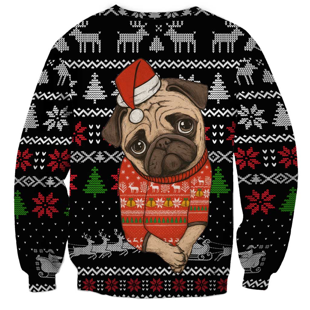 Lovely Pug Dog Christmas Sweatshirt Xmas Holiday Patterns - Wonder Print Shop