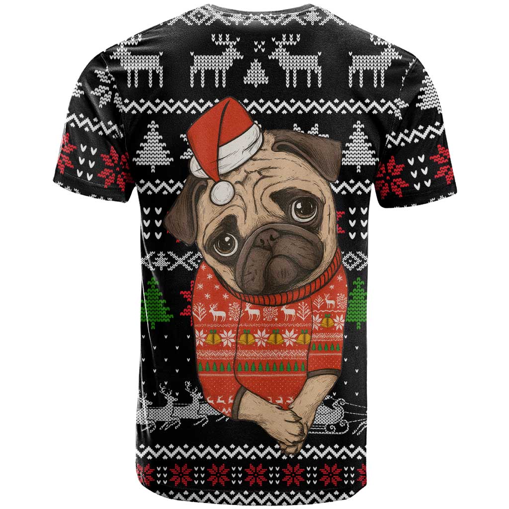 Lovely Pug Dog Christmas T Shirt Xmas Holiday Patterns - Wonder Print Shop