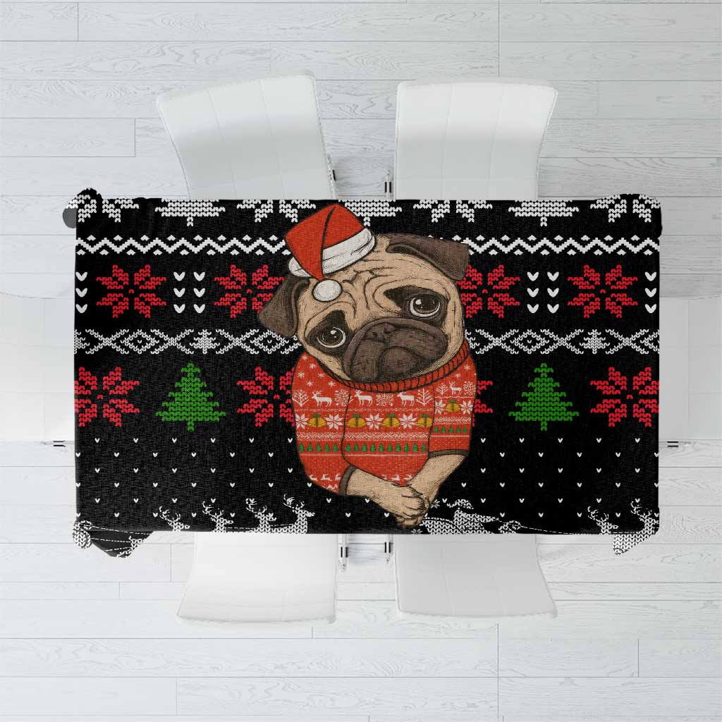 Lovely Pug Dog Christmas Tablecloth Xmas Holiday Patterns - Wonder Print Shop
