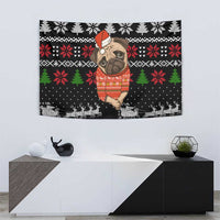 Lovely Pug Dog Christmas Tapestry Xmas Holiday Patterns - Wonder Print Shop