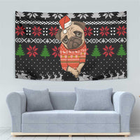 Lovely Pug Dog Christmas Tapestry Xmas Holiday Patterns - Wonder Print Shop