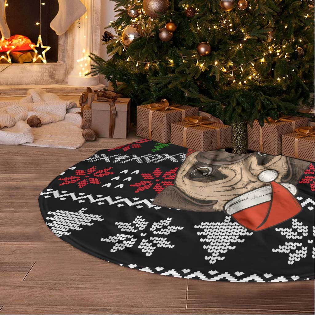 Lovely Pug Dog Christmas Tree Skirt Xmas Holiday Patterns - Wonder Print Shop