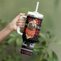 Lovely Pug Dog Christmas Tumbler With Handle Xmas Holiday Patterns - Wonder Print Shop