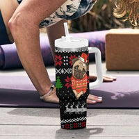Lovely Pug Dog Christmas Tumbler With Handle Xmas Holiday Patterns - Wonder Print Shop