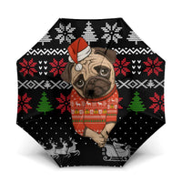 Lovely Pug Dog Christmas Umbrella Xmas Holiday Patterns - Wonder Print Shop