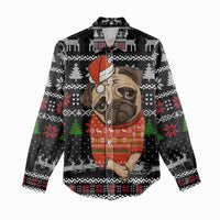 Lovely Pug Dog Christmas Women Casual Shirt Xmas Holiday Patterns - Wonder Print Shop