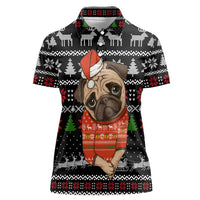 Lovely Pug Dog Christmas Women Polo Shirt Xmas Holiday Patterns - Wonder Print Shop