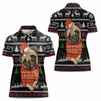 Lovely Pug Dog Christmas Women Polo Shirt Xmas Holiday Patterns - Wonder Print Shop