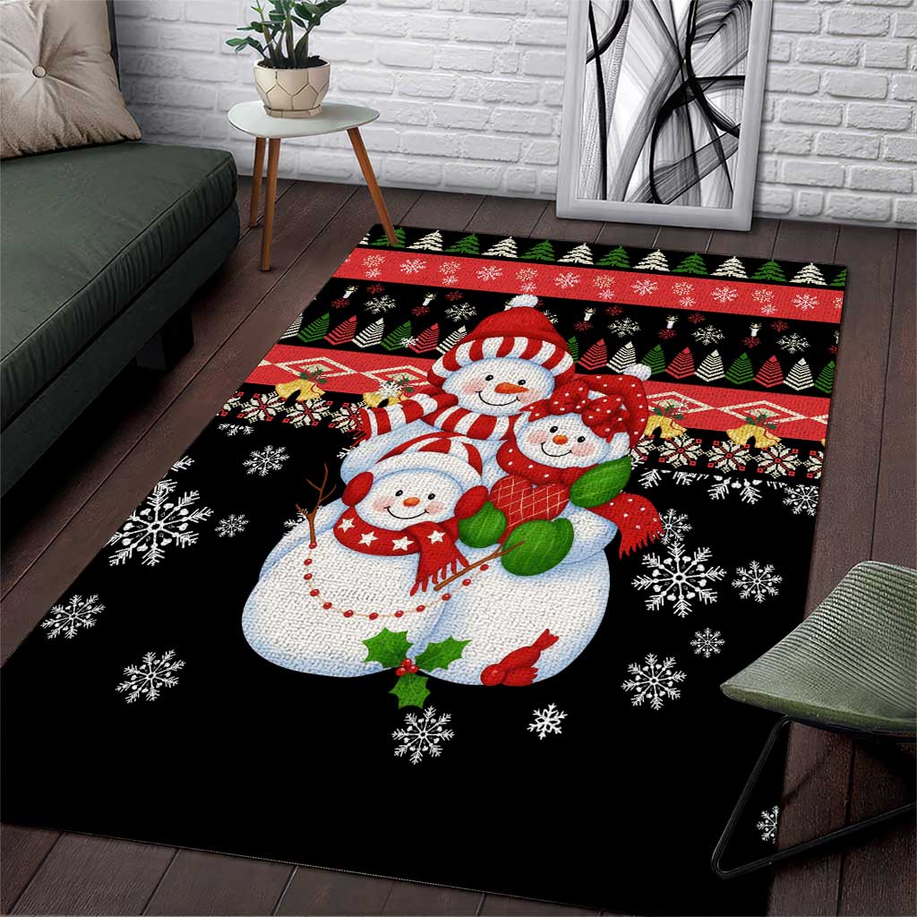 Lovely Snowman Christmas Area Rug Xmas Holiday Patterns - Wonder Print Shop