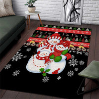 Lovely Snowman Christmas Area Rug Xmas Holiday Patterns - Wonder Print Shop