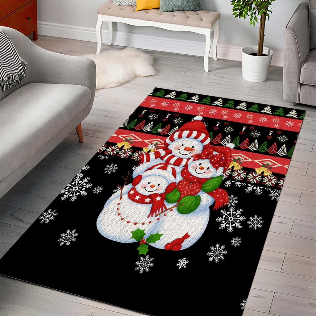Lovely Snowman Christmas Area Rug Xmas Holiday Patterns - Wonder Print Shop