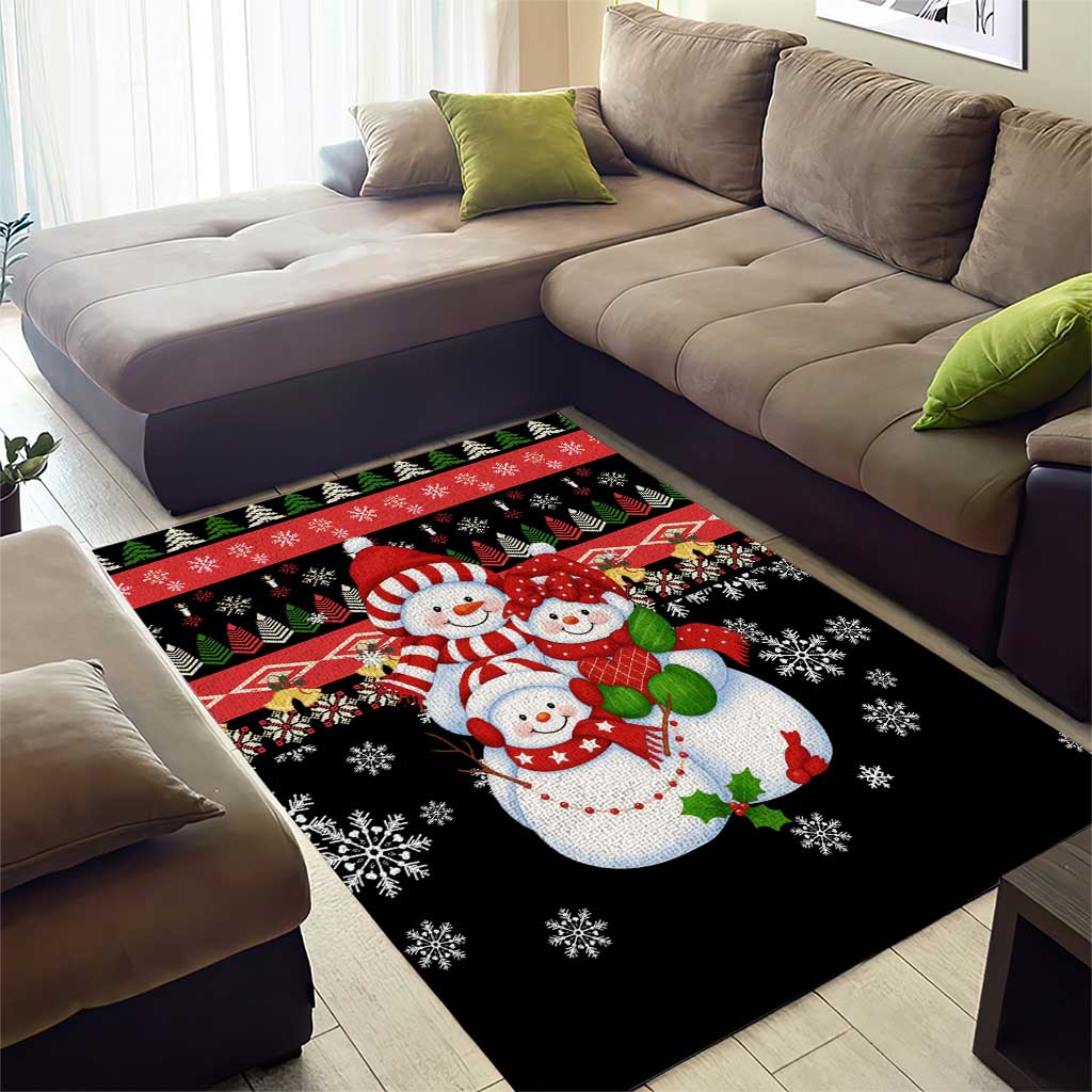 Lovely Snowman Christmas Area Rug Xmas Holiday Patterns - Wonder Print Shop