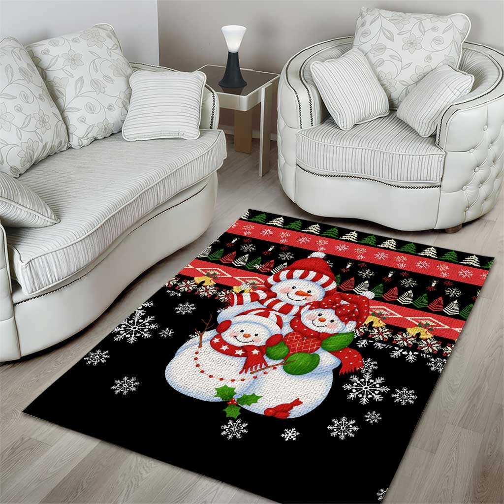 Lovely Snowman Christmas Area Rug Xmas Holiday Patterns - Wonder Print Shop