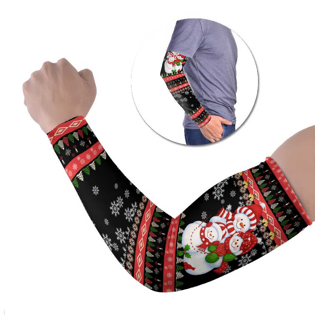 Lovely Snowman Christmas Arm Sleeves Xmas Holiday Patterns - Wonder Print Shop