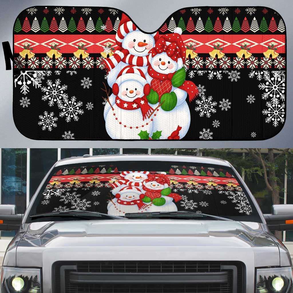 Lovely Snowman Christmas Auto Sun Shade Xmas Holiday Patterns - Wonder Print Shop