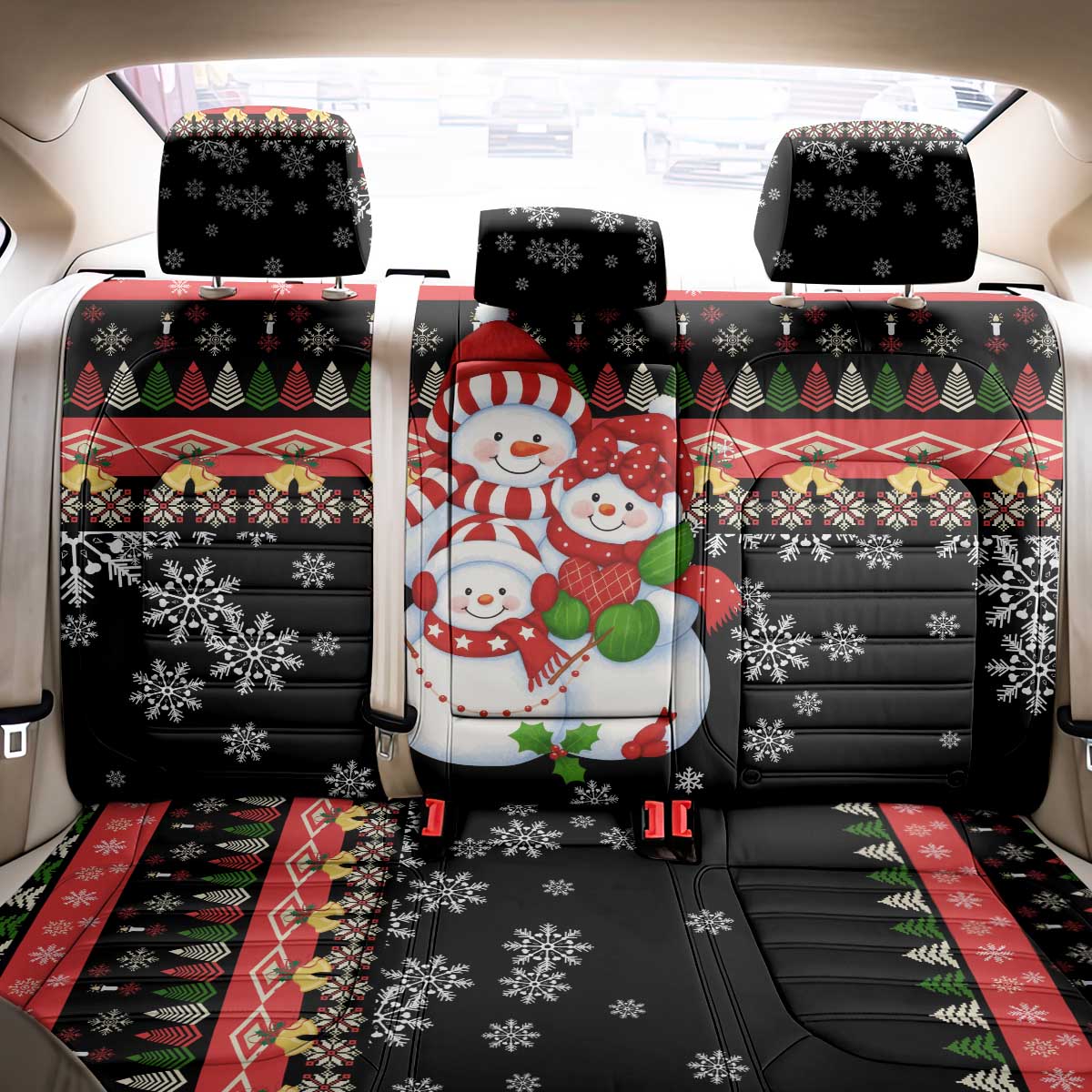 Lovely Snowman Christmas Back Car Seat Cover Xmas Holiday Patterns - Wonder Print Shop