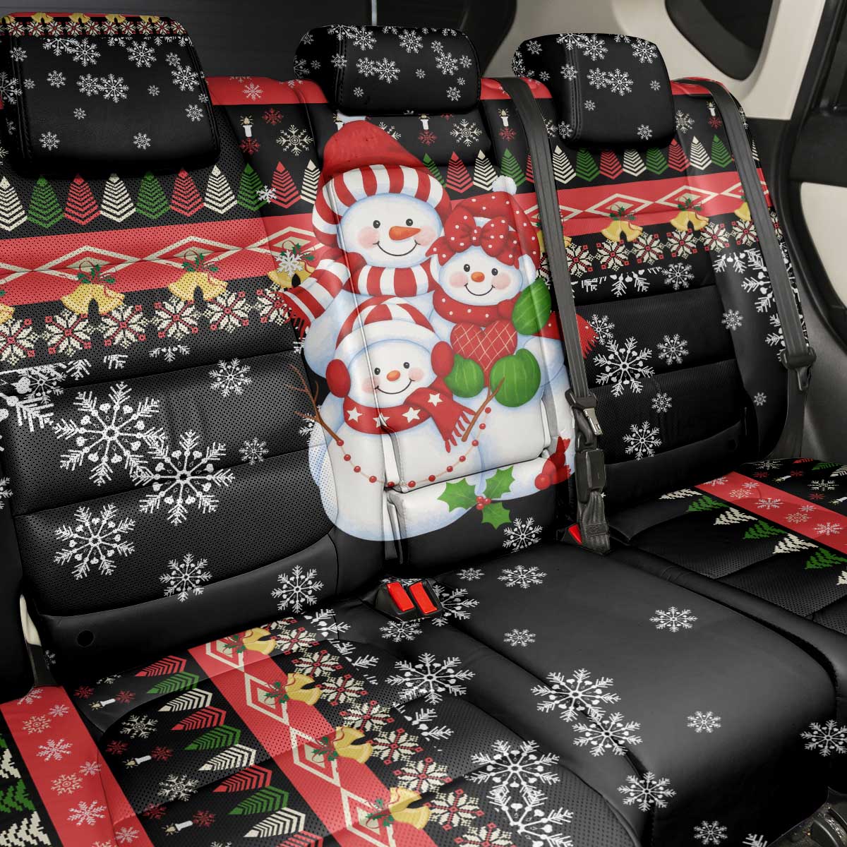 Lovely Snowman Christmas Back Car Seat Cover Xmas Holiday Patterns - Wonder Print Shop