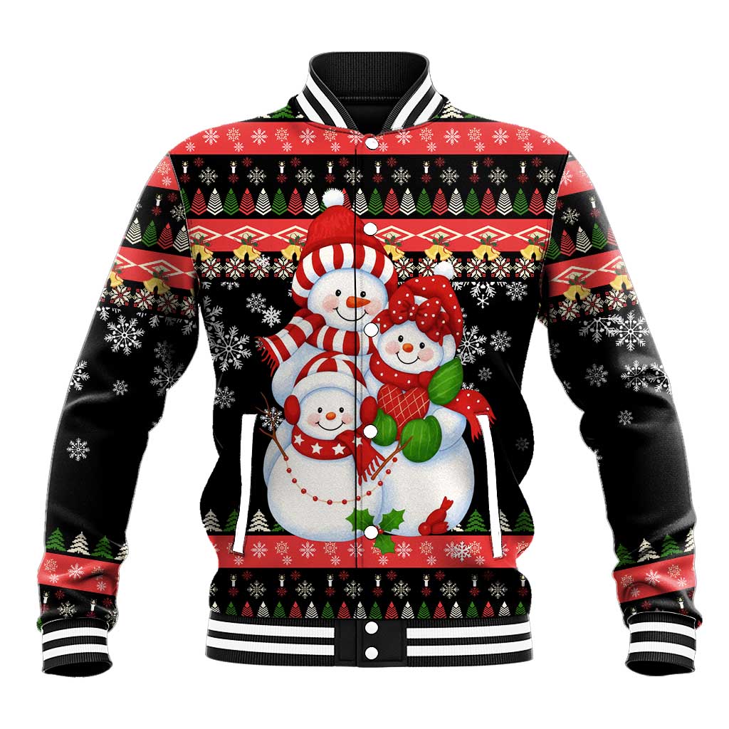 Lovely Snowman Christmas Baseball Jacket Xmas Holiday Patterns - Wonder Print Shop