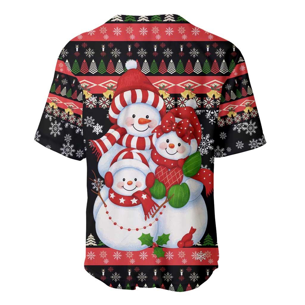 Lovely Snowman Christmas Baseball Jersey Xmas Holiday Patterns - Wonder Print Shop
