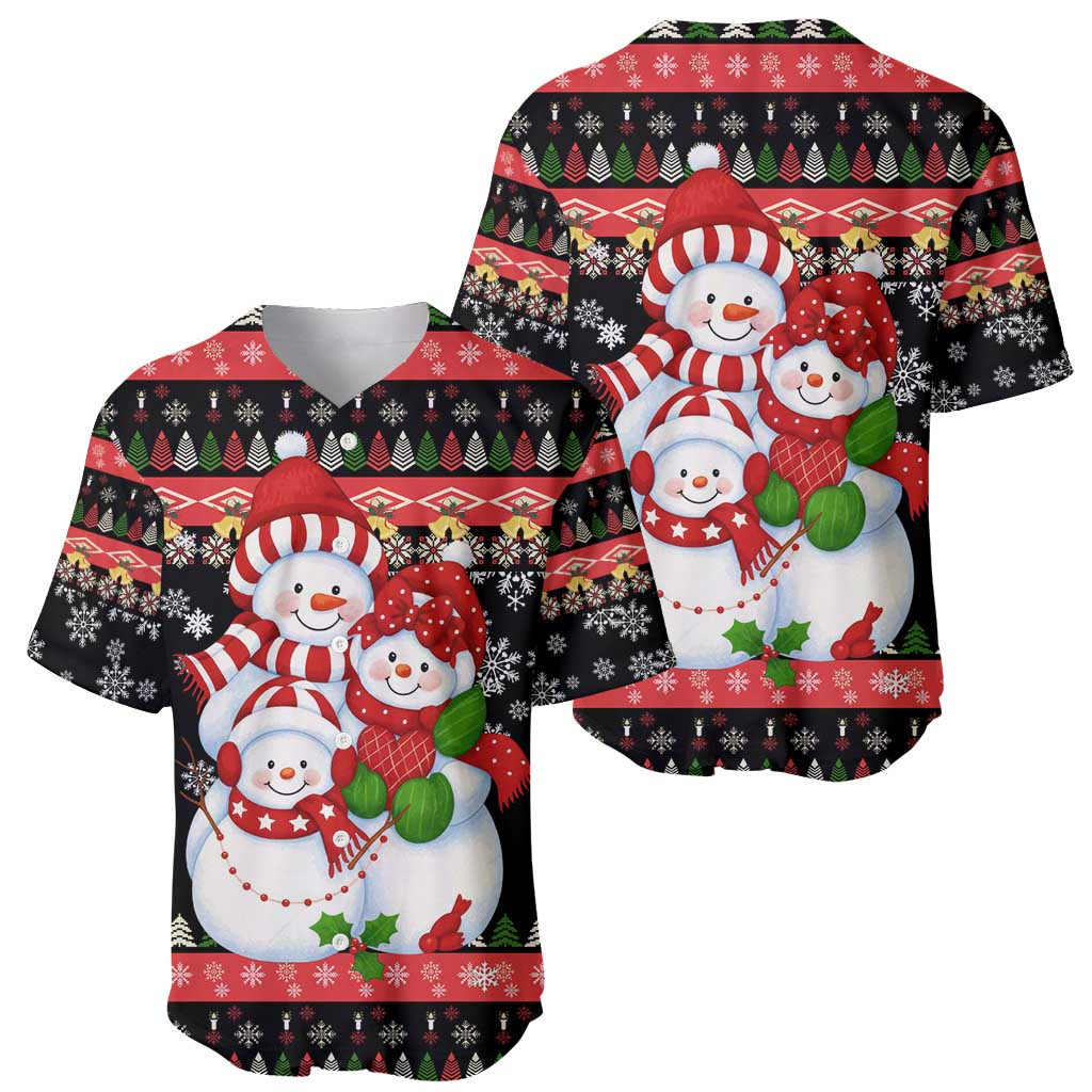 Lovely Snowman Christmas Baseball Jersey Xmas Holiday Patterns - Wonder Print Shop