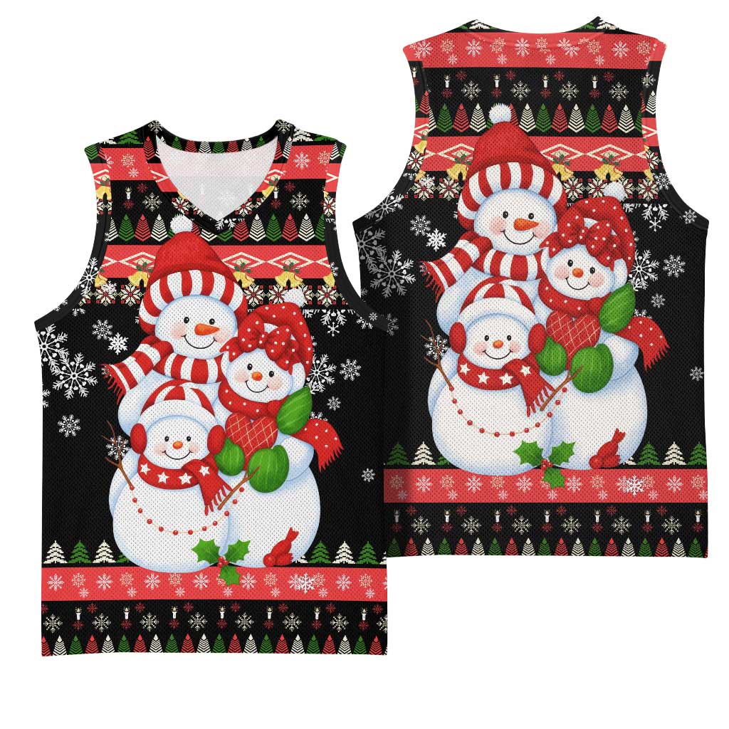 Lovely Snowman Christmas Basketball Jersey Xmas Holiday Patterns - Wonder Print Shop