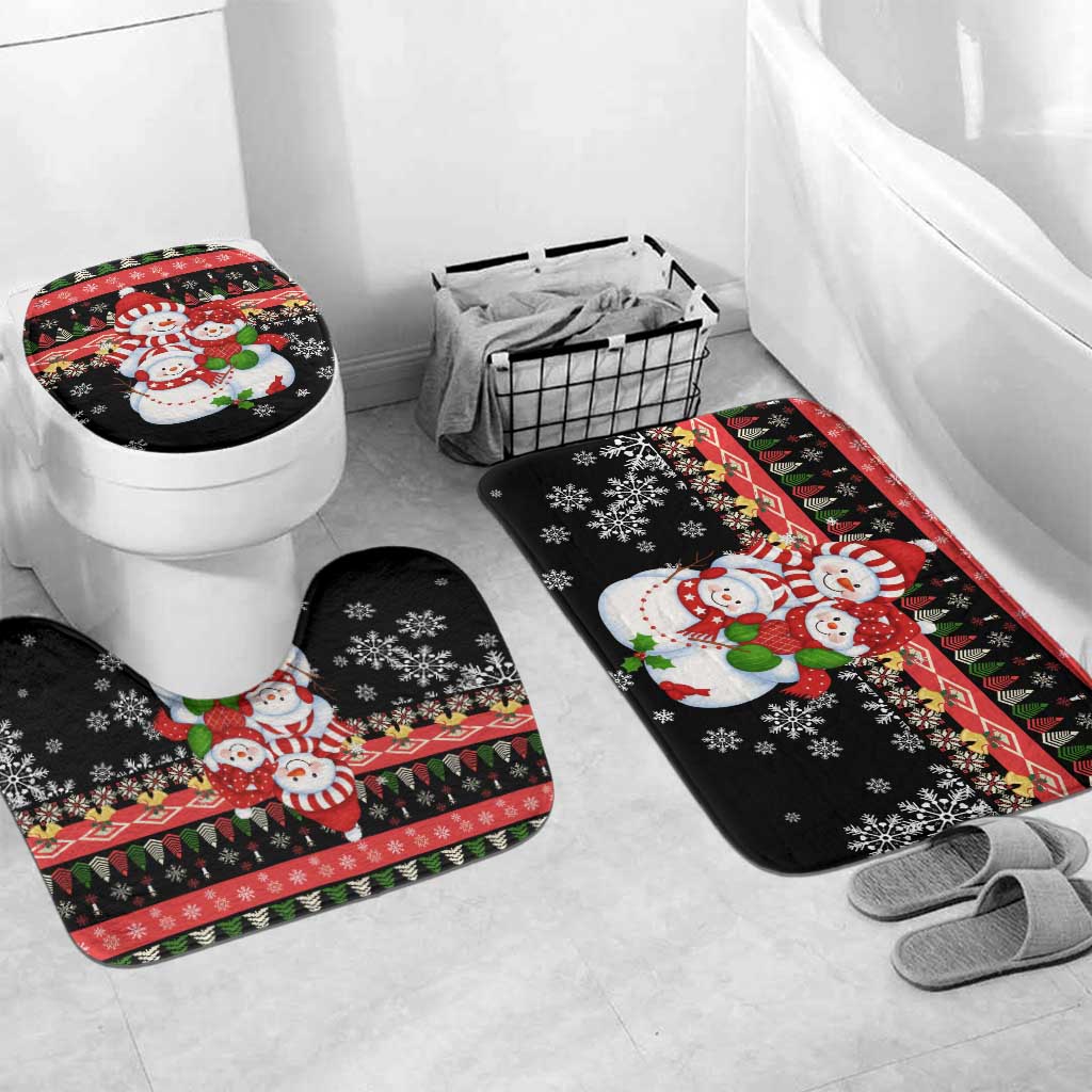 Lovely Snowman Christmas Bathroom Set Xmas Holiday Patterns - Wonder Print Shop