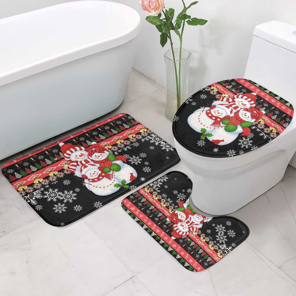 Lovely Snowman Christmas Bathroom Set Xmas Holiday Patterns - Wonder Print Shop