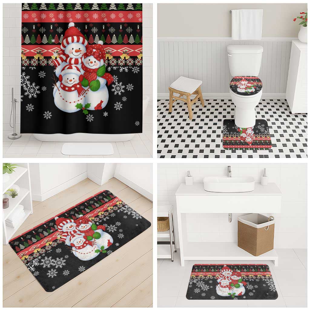 Lovely Snowman Christmas Bathroom Set Xmas Holiday Patterns - Wonder Print Shop