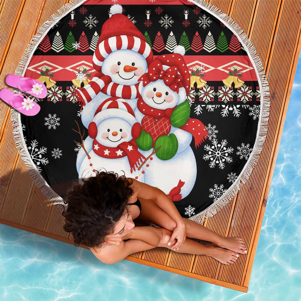Lovely Snowman Christmas Beach Blanket Xmas Holiday Patterns - Wonder Print Shop