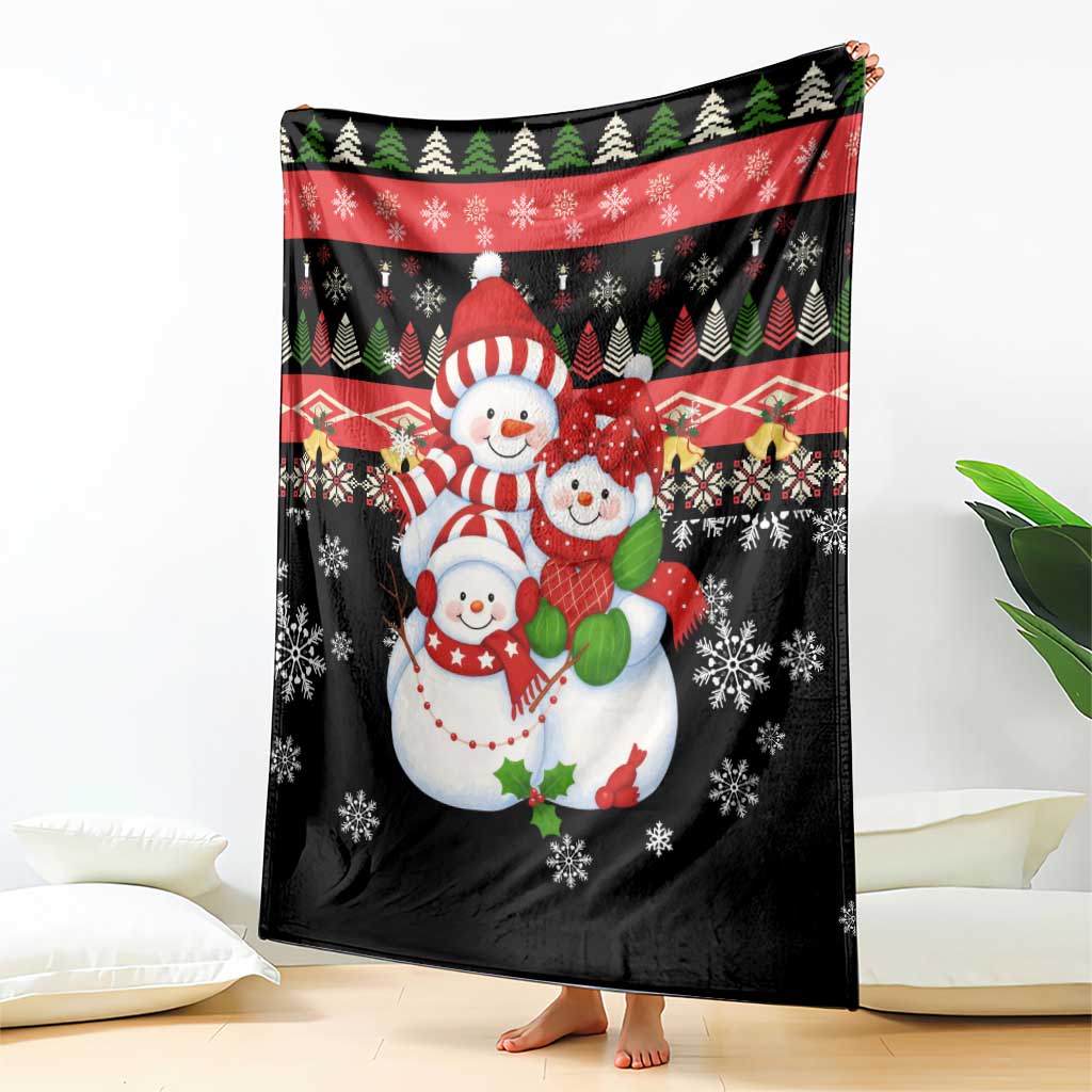 Lovely Snowman Christmas Blanket Xmas Holiday Patterns - Wonder Print Shop
