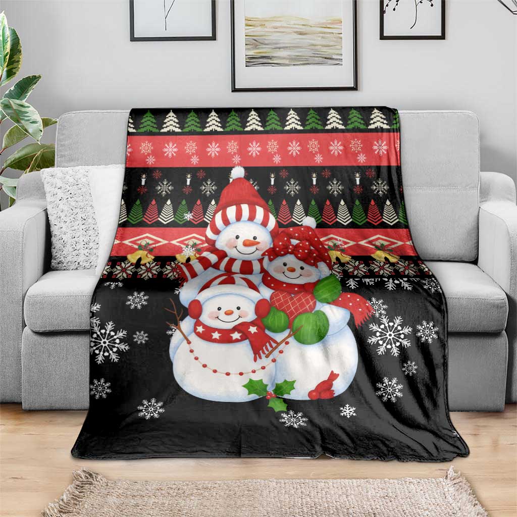 Lovely Snowman Christmas Blanket Xmas Holiday Patterns - Wonder Print Shop