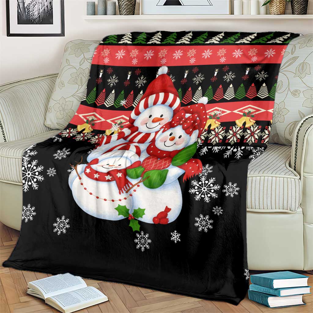 Lovely Snowman Christmas Blanket Xmas Holiday Patterns - Wonder Print Shop