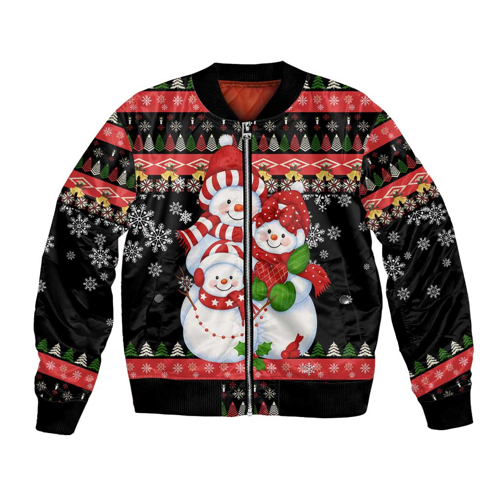 Lovely Snowman Christmas Bomber Jacket Xmas Holiday Patterns - Wonder Print Shop