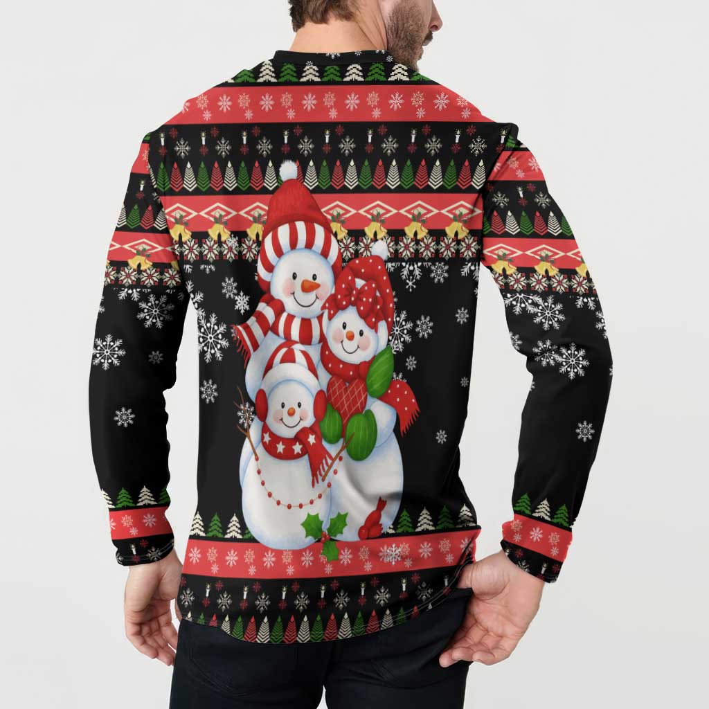 Lovely Snowman Christmas Button Sweatshirt Xmas Holiday Patterns - Wonder Print Shop