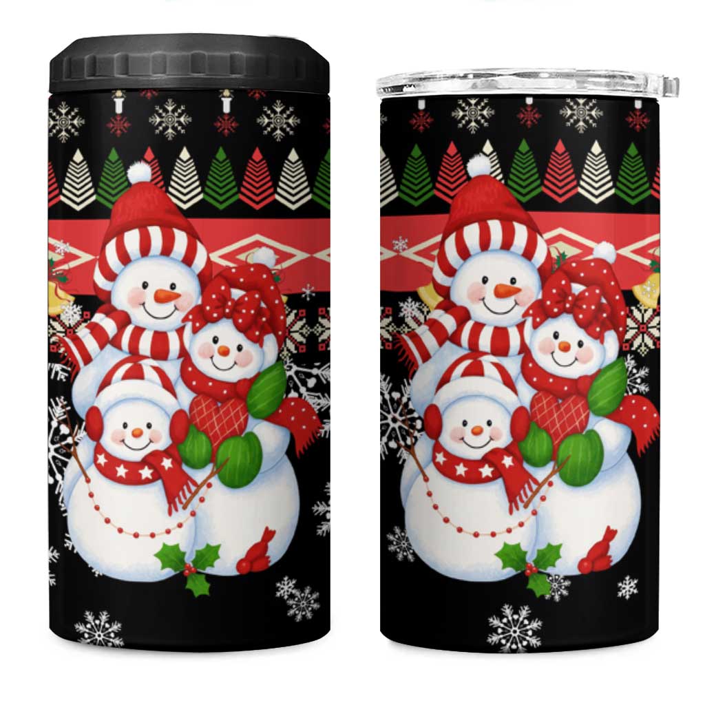 Lovely Snowman Christmas 4 in 1 Can Cooler Tumbler Xmas Holiday Patterns - Wonder Print Shop