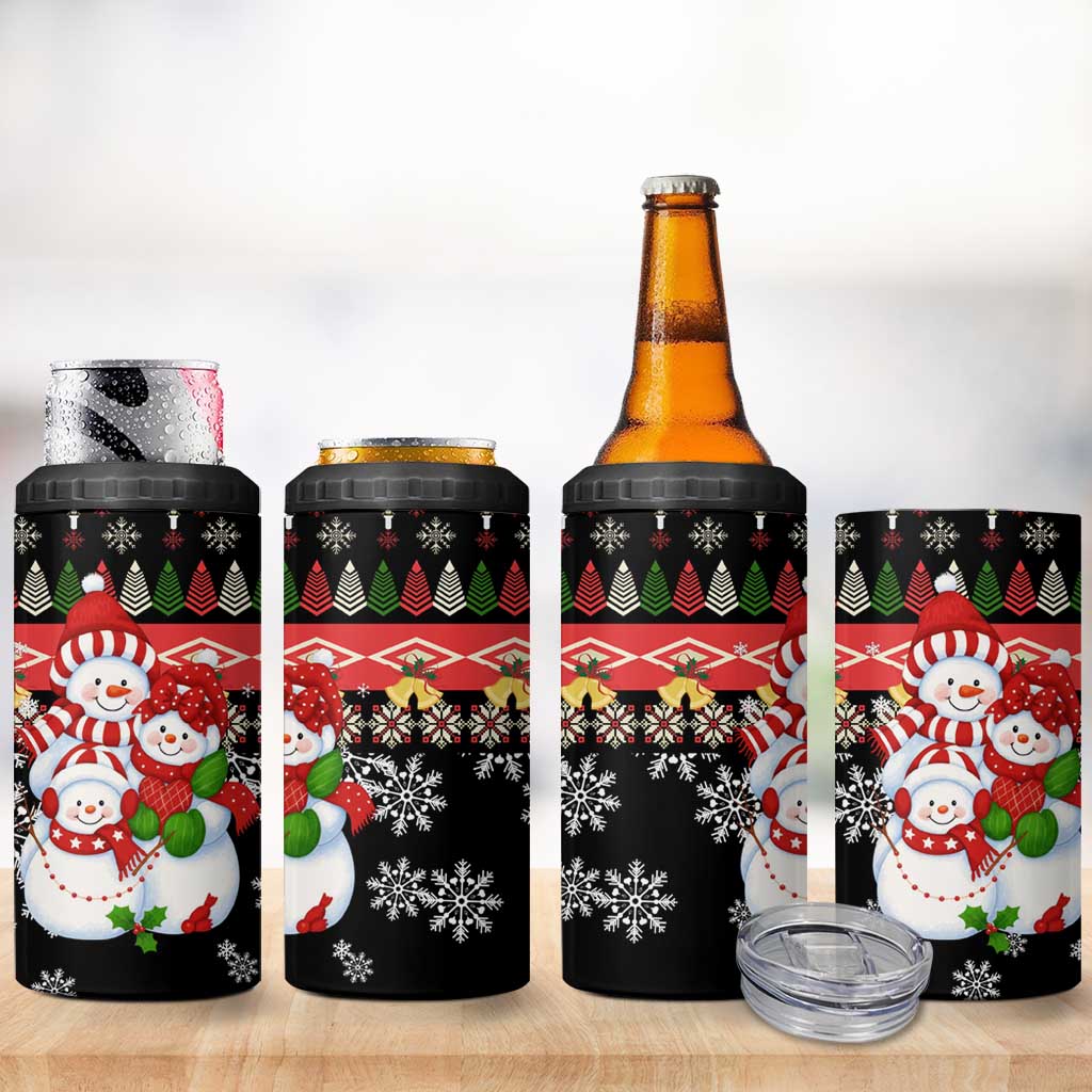 Lovely Snowman Christmas 4 in 1 Can Cooler Tumbler Xmas Holiday Patterns - Wonder Print Shop